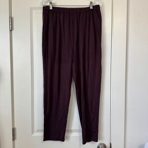 Eileen Fisher Small Plum Purple Pull On Elastic High Waist Pants